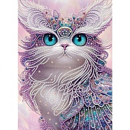 Cat Pattern DIY Diamond Painting Kit, Including Resin Rhinestones Bag, Diamond Sticky Pen, Tray Plate and Glue Clay, Colorful, 400x300mm(PW-WG76527-01)