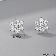 Classic Delicate 925 Sterling Silver Flower Stud Earrings for Women Daily Party Wear(PI7223)