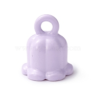 Spray Painted Alloy Charms, Lily of the Valley Charm, Lilac, 9x7.5mm, Hole: 1.6mm(FIND-C021-01B)