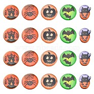 20Pcs 5 Styles Epoxy Resin Pendants, for Halloween, Flat Round, Dark Orange, 35~38x1.4~2mm, Hole: 2mm, 4pcs/style(RESI-CJ0002-20)
