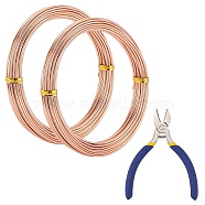 DIY Wire Wrapped Jewelry Kits, with Aluminum Wire and Iron Side-Cutting Pliers, Sandy Brown, 15 Gauge, 1.5mm, 10m/roll, 2rolls/set(DIY-BC0011-81C-03)