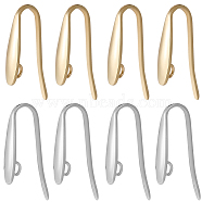 80Pcs 2 Colors 304 Stainless Steel Hoop Earrings Finding, Golden & Stainless Steel Color, 19.5x3.5mm, Hole: 1.8mm, Pin: 1mm, 40pcs/color(FIND-SC0012-48)