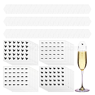 Blank Paper Wine Glass Tags, Drink Blank Markers for Party Favor, with 4 Styles Paper Self Adhesive Cartoon Stickers, Hexagon, 4.3x5x0.03cm, 200pcs(CDIS-OC0001-07C)