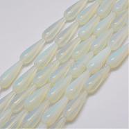 Opalite Beads Strands, teardrop, 30x10mm, Hole: 1mm, about 13pcs/strand, 14.9 inch(38cm)(G-E344-01)