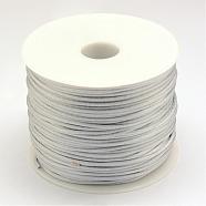 Nylon Thread, Rattail Satin Cord, Light Grey, 1.0mm, about 76.55 yards(70m)/roll(NWIR-R025-1.0mm-484)