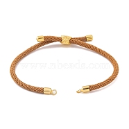 Nylon Cords Bracelet Makings Fit for Connector Charms, with Golden Brass Tree Slider Beads, Long-Lasting Plated, Dark Goldenrod, 8-5/8 inch(22cm), Hole: 1.9mm(AJEW-P116-01G-19)