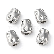 Rack Plating Brass Spacer Beads, Nuggets, Platinum, 7.5x6x3.5mm, Hole: 1.6~1.8mm(KK-WH0084-13C-P)