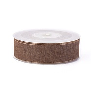 Polyester Ribbons, Saddle Brown, 15mm, about 100yards/roll(91.44m/roll)(SRIB-L051-15mm-C005)