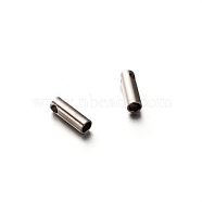 201 Stainless Steel Cord Ends, End Caps, Stainless Steel Color, 7x2mm, Hole: 1mm, Inner Diameter: 1.5mm(STAS-E088-1.5mm)