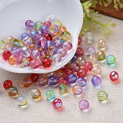 Czech Glass Beads, Round, Mixed Color, 6mm, Hole: 0.9mm, about 357pcs~363pcs/bag(LAMP-D180-01-6mm)