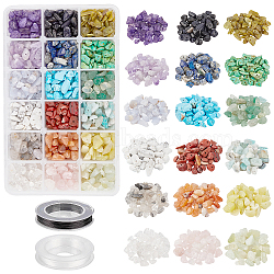 DIY Chip Beads Stretch Bracelets Making Kits, Including Natural & Synthetic Mixed Gemstone Beads, Flat Elastic Crystal String, 5~8x5~8mm, Hole: 1mm, 18 color, 25g/color, 450g(DIY-NB0004-66)