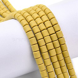 Handmade Polymer Clay Bead Strands, Column, Dark Khaki, 6.5x6mm, Hole: 1.2mm, about 61pcs/strand, 15.75 inch(40cm)(X-CLAY-ZX006-01-113)