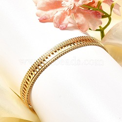 304 Stainless Steel Open Cuff Bangles for Women, Ring, Inner Diameter: 2-5/8x1-7/8 inch(6.7x4.85cm)(BJEW-Z083-02G-05)