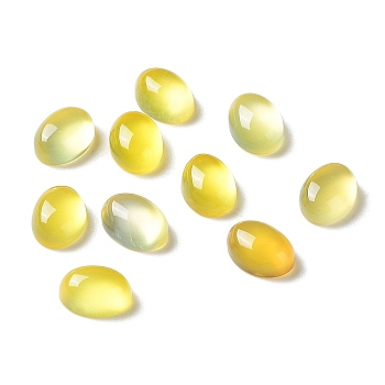 Natural Yellow Agate Cabochons, Oval, 7x5x3mm