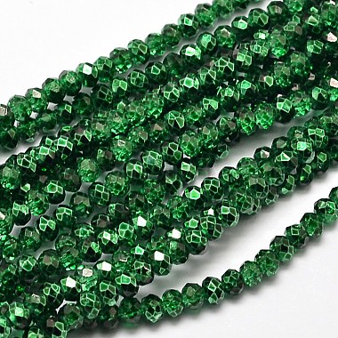 4mm Green Rondelle Glass Beads