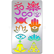 Chakra Stainless Steel Cutting Dies Stencils, for DIY Scrapbooking/Photo Album, Decorative Embossing DIY Paper Card, Matte Stainless Steel Color, Yoga Pattern, 177x101mm(DIY-WH0242-238)
