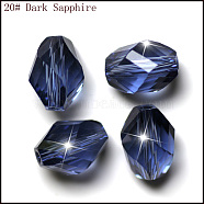 K9 Glass, Imitation Austrian Crystal Beads, Grade AAA, Faceted, Bicone, Prussian Blue, 6x8mm, Hole: 0.7~0.9mm(SWAR-F077-9x6mm-20)