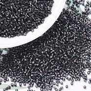MIYUKI Delica Beads, Cylinder, Japanese Seed Beads, 11/0, (DB0606) Dyed Silver Lined Dark Olive, 1.3x1.6mm, Hole: 0.8mm, about 2000pcs/10g(X-SEED-J020-DB0606)