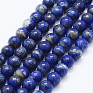 Natural Lapis Lazuli Beads Strands, Round, 6mm, Hole: 0.5mm, about 58~60pcs/strand, 15 inch(38cm)(G-F561-6mm-G)
