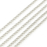 304 Stainless Steel Curb Chains, Twisted Chains, Soldered, Stainless Steel Color, 3x2x0.4mm(X-CHS-R008-23)