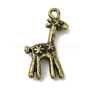 Tibetan Style Alloy Pendants, Cadmium Free & Lead Free, Giraffe Charms, Antique Bronze, 30.5x17x5mm, Hole: 3x2mm(TIBEP-L021-23AB)