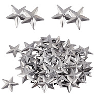 Iron Display Decorations, Metal Star Ornament, Platinum, 25x27x2.5mm(IFIN-WH0011-36A-P)