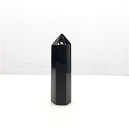 Point Tower Natural Obsidian Home Display Decoration, Healing Stone Wands, for Reiki Chakra Meditation Therapy Decos, Hexagon Prism, 80~90mm(PW23030659253)