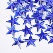 Plastic Cabochons, Star, Blue, 13x14x1.5mm, about 2000pcs/bag(KY-T012-02E)