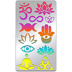 Chakra Stainless Steel Cutting Dies Stencils, for DIY Scrapbooking/Photo Album, Decorative Embossing DIY Paper Card, Matte Stainless Steel Color, Yoga Pattern, 177x101mm(DIY-WH0242-238)