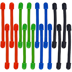 16 Strands 4 Colors Reusable Silicone Cable Tie, Iron-Core Silicone Twist Tie, Mixed Color, 180x5mm(AJEW-GF0005-38)