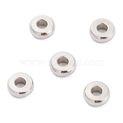 Non-Tarnish 202 Stainless Steel Spacer Beads, Flat Round, Stainless Steel Color, 5x2mm, Hole: 1.8mm(STAS-H152-05B-P)