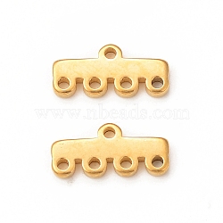 304 Stainless Steel Chandelier Component Links, 5-Loop Connector, Rectangle, Golden, 5x11.5x1.5mm, Hole: 1mm(X-STAS-A074-02D-G)