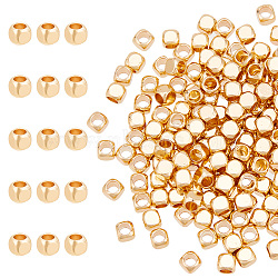 HOBBIESAY 200Pcs Brass Spacer Beads, Long-Lasting Plated, Cube, Light Gold, 3x3x3mm, Hole: 1.8mm(KK-HY0003-67)