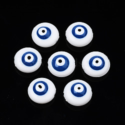 Transparent Acrylic Beads, with Enamel, Eye, Medium Blue, 12x6mm, Hole: 1.4mm(MACR-S374-13E-01)