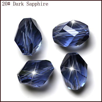 Imitation Austrian Crystal Beads, Grade AAA, Faceted, Bicone, Prussian Blue, 6x8mm, Hole: 0.7~0.9mm