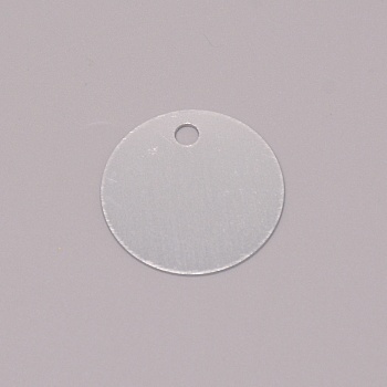 Blank Round Aluminum Engraved Pet Dog ID Tag, for Cat Puppy Pendant, Silver, 30x1mm, Hole: 4mm