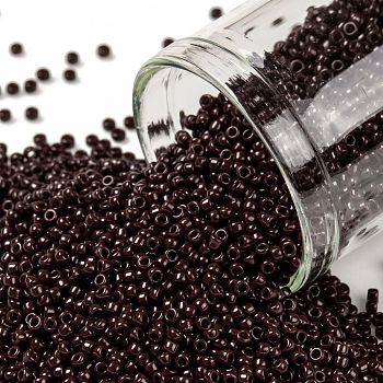 TOHO Round Seed Beads, Japanese Seed Beads, (46) Opaque Oxblood, 15/0, 1.5mm, Hole: 0.7mm, about 3000pcs/10g