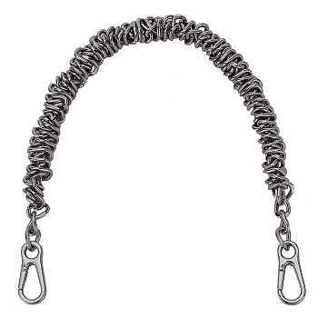 Aluminum Purse Chains, with Alloy Snap Clasp, Gunmetal, 405mm