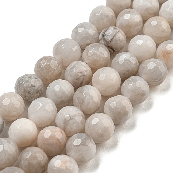 Natural Crazy Agate Beads Strands, (128 Facets)Faceted, Round, Round, 8mm, Hole: 1mm, about 45pcs/strand, 14.57 inch(37cm)