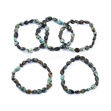 Natural Turquoise Bead Stretch Bracelets(X-BJEW-K213-64)-2