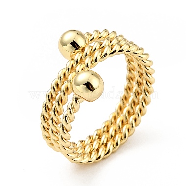 Brass Ball Triple Layer Wrap Ring for Women(RJEW-E046-25G)-3