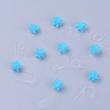 13mm SkyBlue Flower Glass Beads