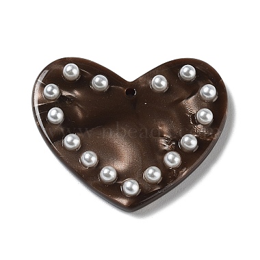 Coconut Brown Heart Acrylic Pendants