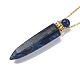 Dyed Natural Lapis Lazuli Bullet Shaped Perfume Bottle Pendant Necklaces(G-B089-02G-09)-3