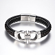 Men's Braided Leather Cord Bracelets(BJEW-H559-15G)-1