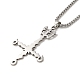 colliers avec pendentif en croix qui ne ternissent pas(NJEW-C044-04P)-1