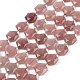 perles fraise naturelle de quartz brins(G-G144-A02-01)-1