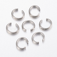 201 Stainless Steel Open Jump Rings, Stainless Steel Color, 12 Gauge, 8x7x2mm, Hole: 5mm(STAS-H434-49P)