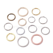 Alloy and Iron Keychain Clasps, Ring, Mixed Color, 20~33x2mm, about 140pcs/500g(PALLOY-XCP0001-69)