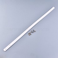 PU Leather Bag Handles, with Iron Rivets, for Purse Handles Bag Making Supplie, White, 60x1.85x0.35cm, Hole: 3mm(FIND-I010-05A)